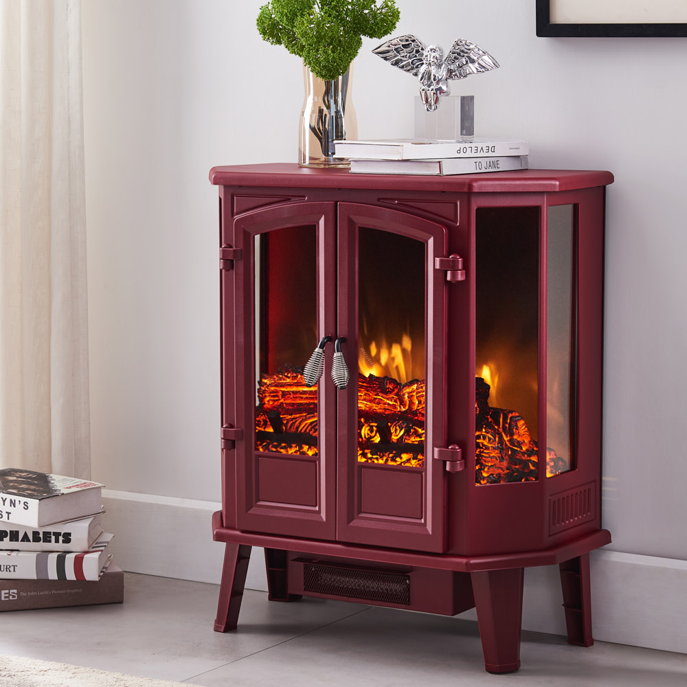 Hearthpro 25″ Red 5 Sided Infrared Electric Stove - Ascmtools