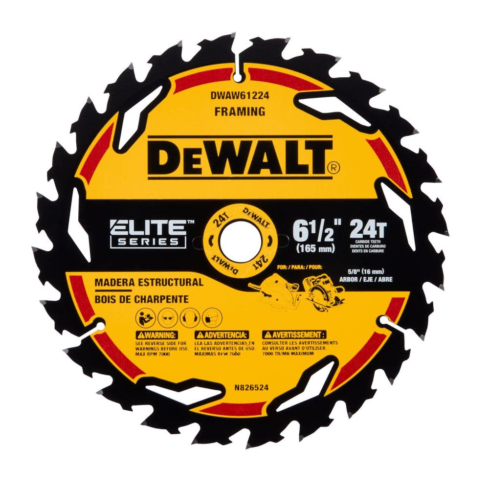 DEWALT Elite Series Blister Circular Saw Blade 6 1/2″ 24T - Ascmtools