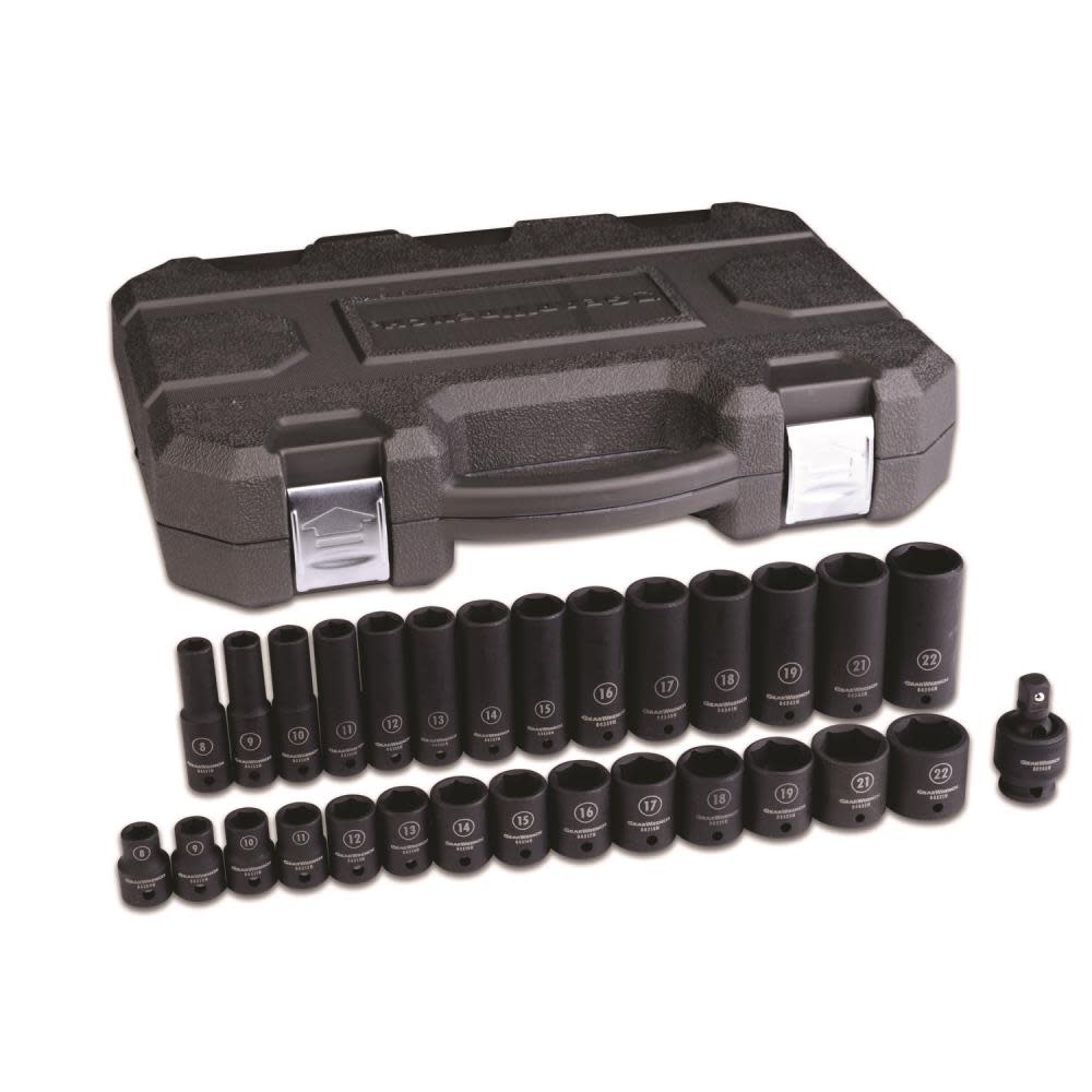 GEARWRENCH Impact Socket Set29 pc. 3/8 In. Drive 6 Point Metric Standard/Deep - Ascmtools