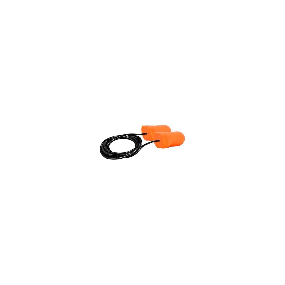 Protective Industrial Products Ear Plug Mega Bullet Orange Disposable Soft PU Foam Corded - Ascmtools