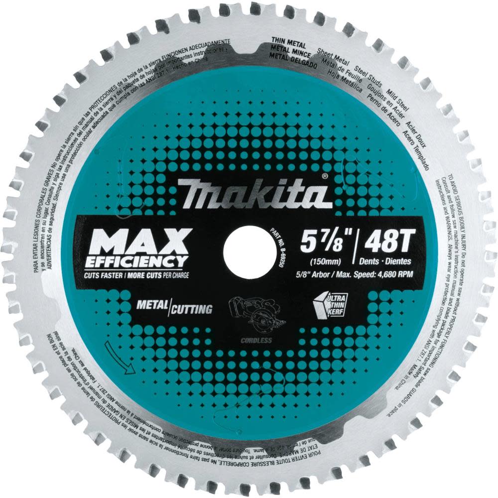 Makita 5-7/8″ 48T Carbide-Tipped Max Efficiency Saw Blade Thin Metal - Ascmtools
