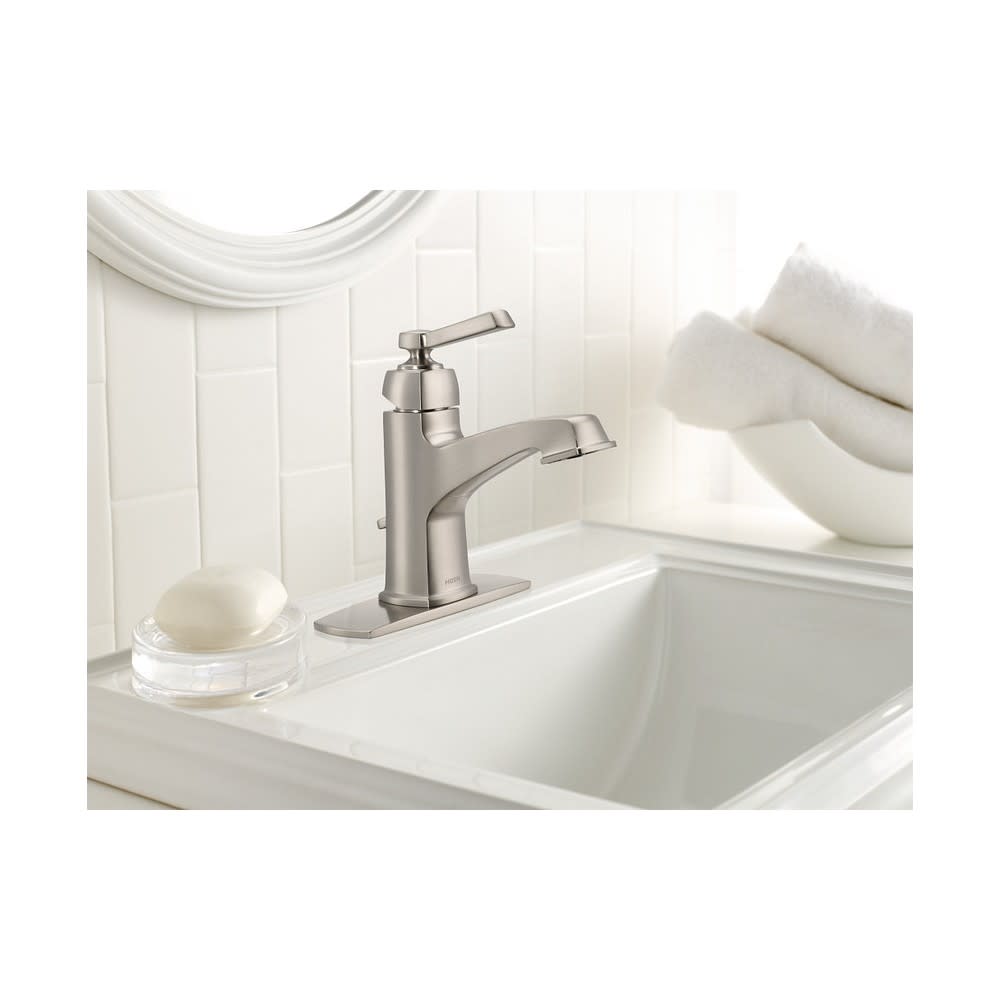 Moen Boardwalk Bathroom Faucet Spot Resist Nickel 1Handle HighArc - Ascmtools