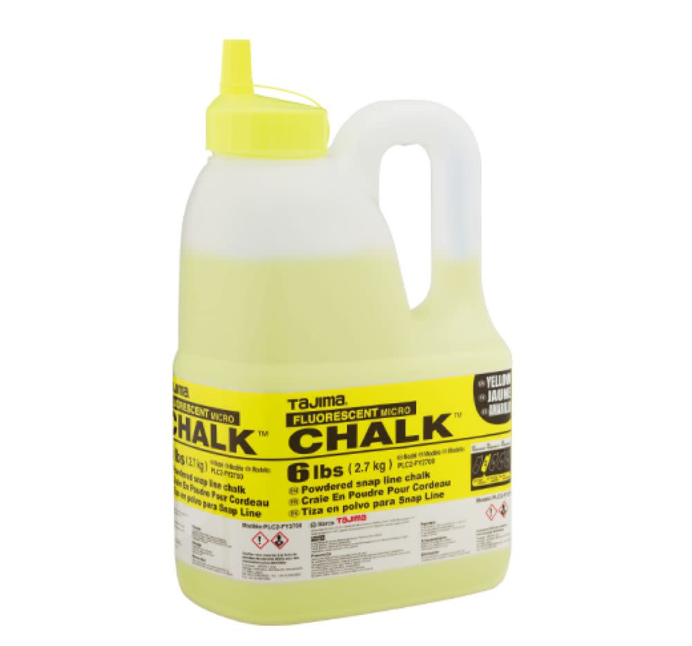 Tajima Micro Chalk Powdered Snap Line Chalk Fluorescent Yellow 6 lbs - Ascmtools