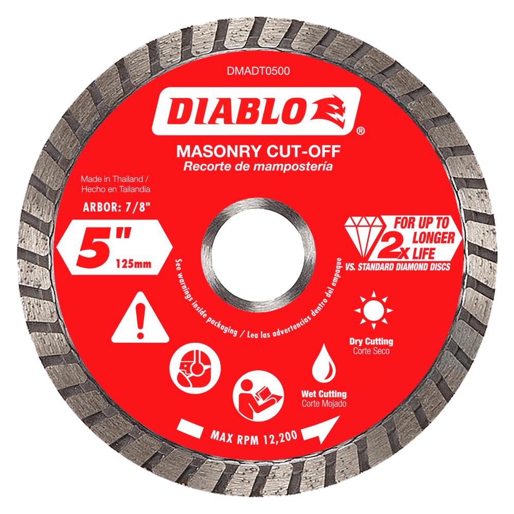 Diablo Tools 5″ Diamond Turbo Cut Off Discs Masonry - Ascmtools