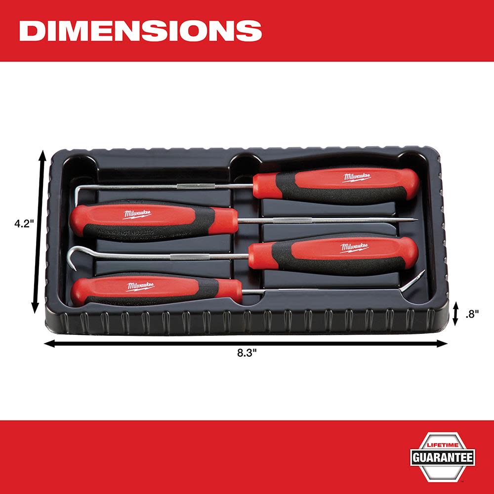 Milwaukee 4pc Hook & Pick Set - Ascmtools