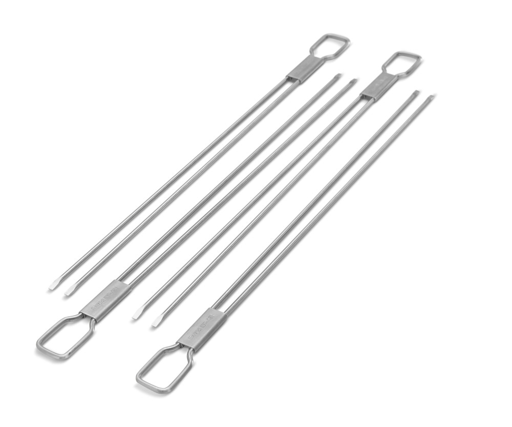 Broil King 4 Piece Stainless Steel Dual Prong Skewers - Ascmtools