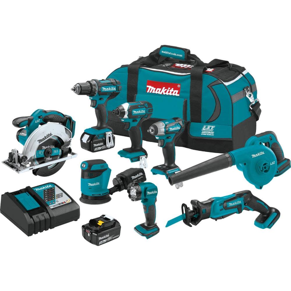 Makita 18V LXT Lithium-Ion Cordless 8-Piece Combo Kit (3.0Ah) - Ascmtools