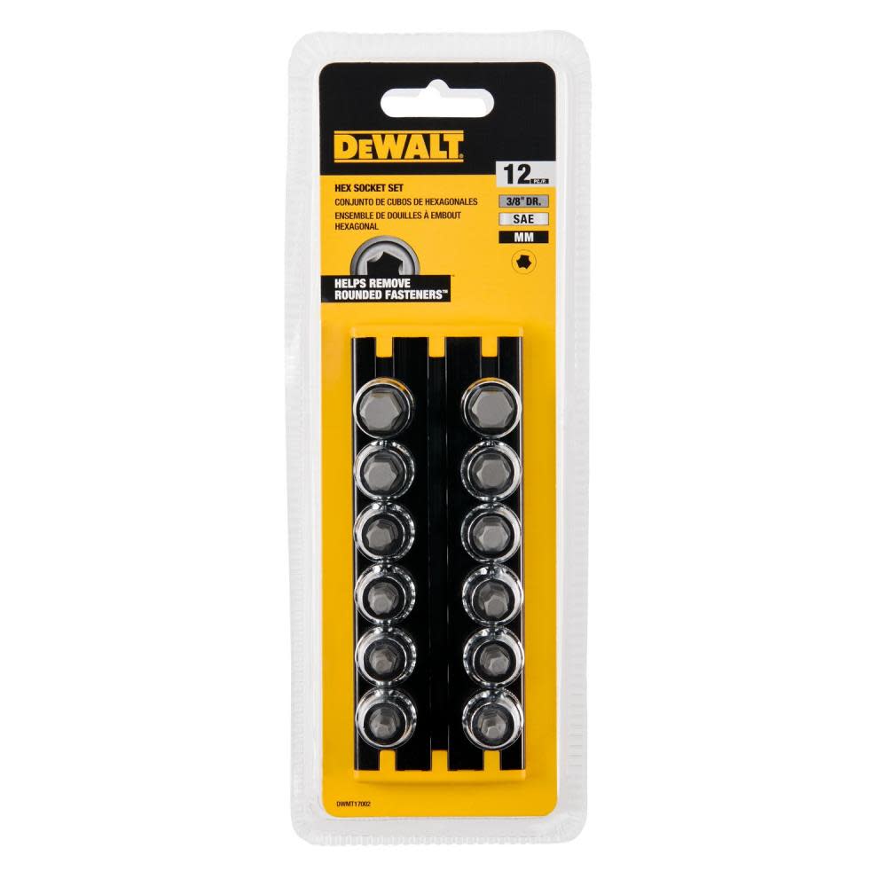 DEWALT MM HEX Socket Set 3/8″ DRIVE 12pc - Ascmtools