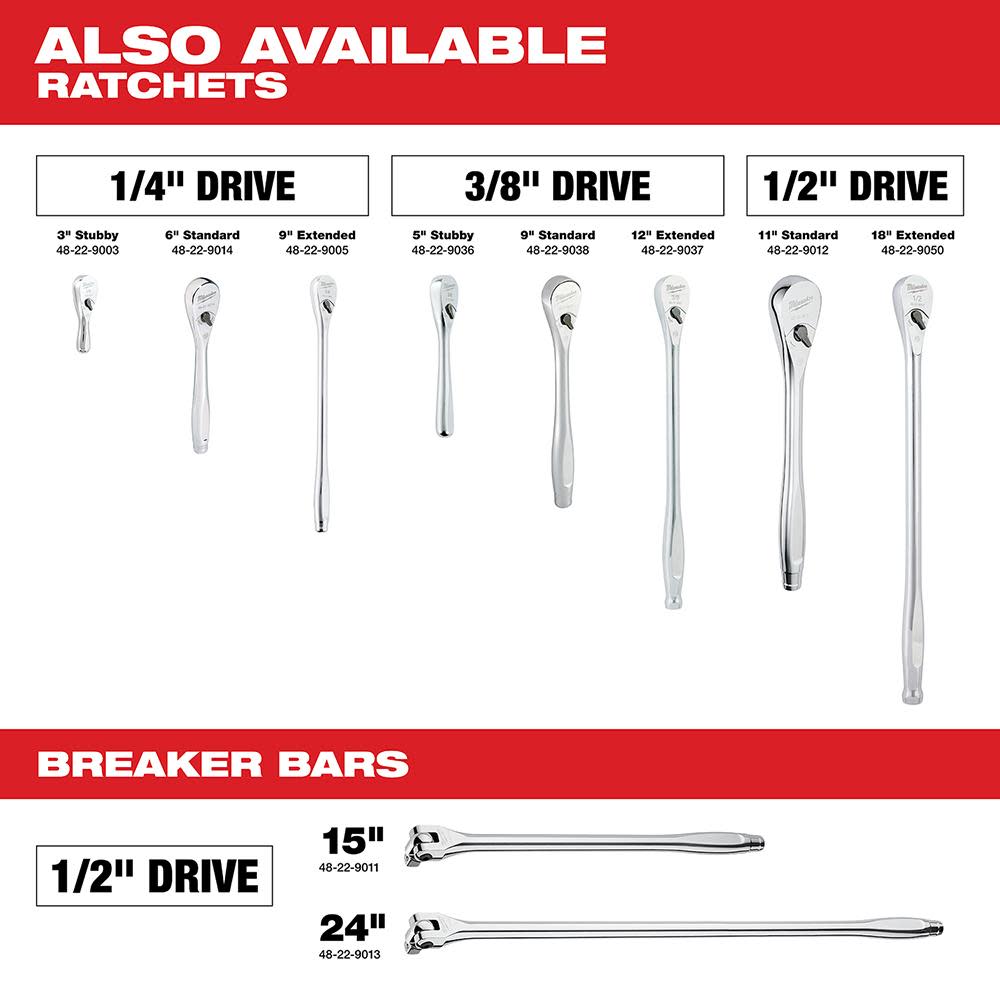 Milwaukee Ratchet 9″ 1/4″ Drive - Ascmtools