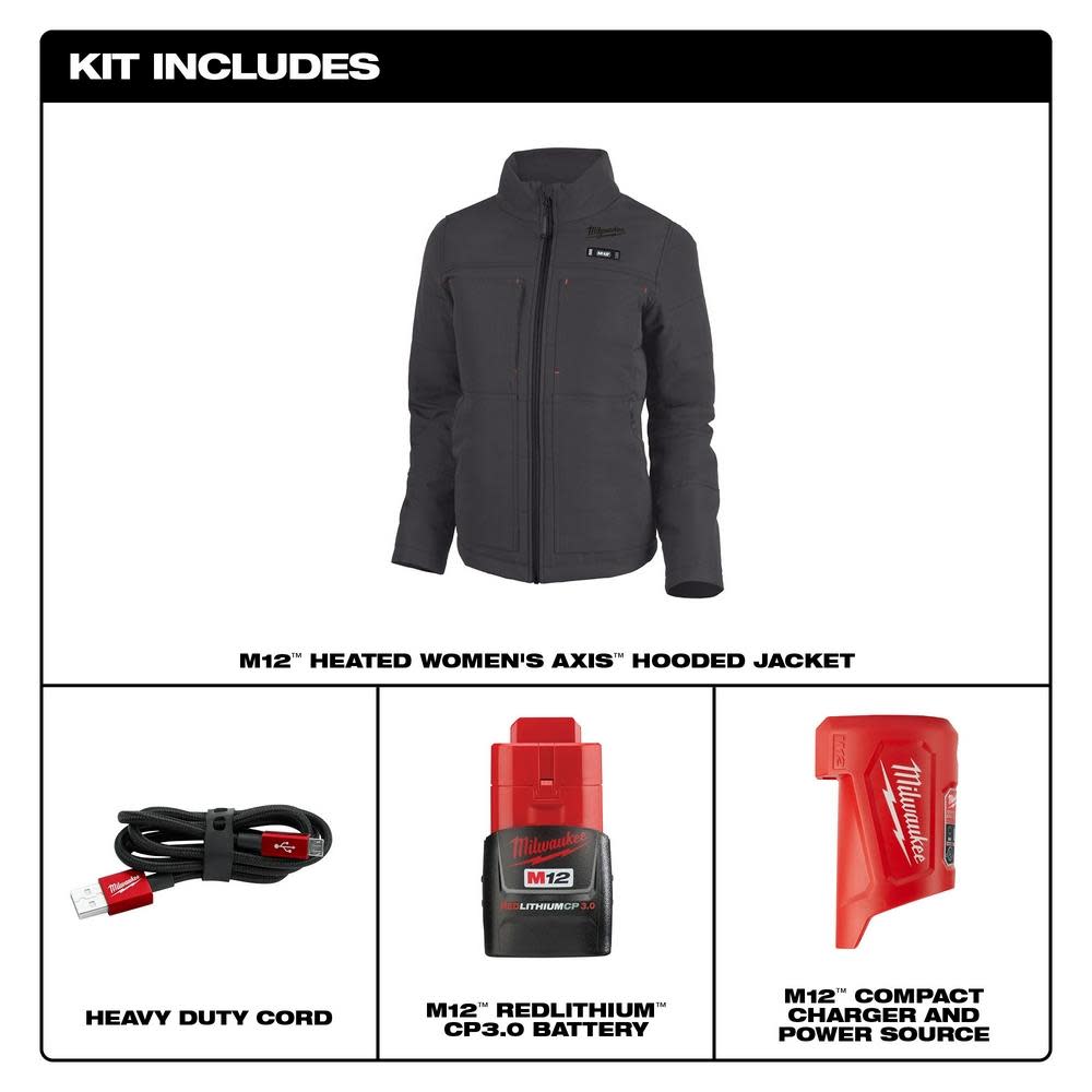 Milwaukee M12 Womens Heated AXIS Jacket Kit - Ascmtools