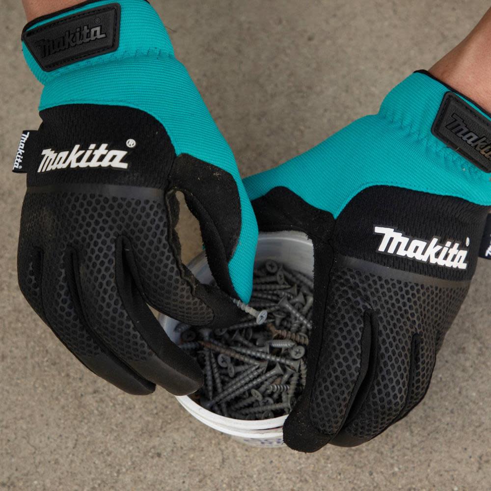 Makita Utility Work Gloves Open Cuff Flexible Protection Medium - Ascmtools
