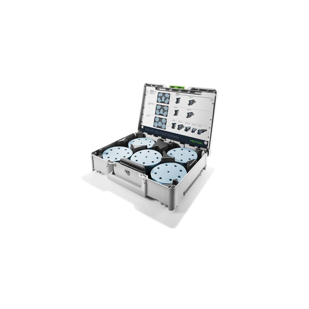 Festool SYS3 STF D125 GR Systainer with Abrasive Set - Ascmtools