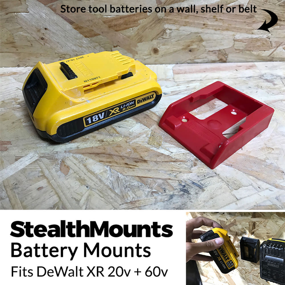 Stealthmounts Battery Mount DEWALT XR 20V 60V Red 6pk - Ascmtools