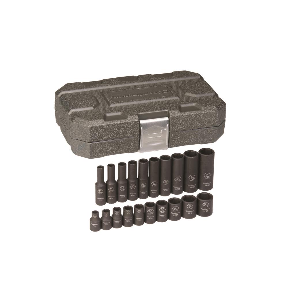 GEARWRENCH 20 Pc. 1/4″ Drive 6 Point Standard & Deep Impact SAE/Metric Socket Set - Ascmtools