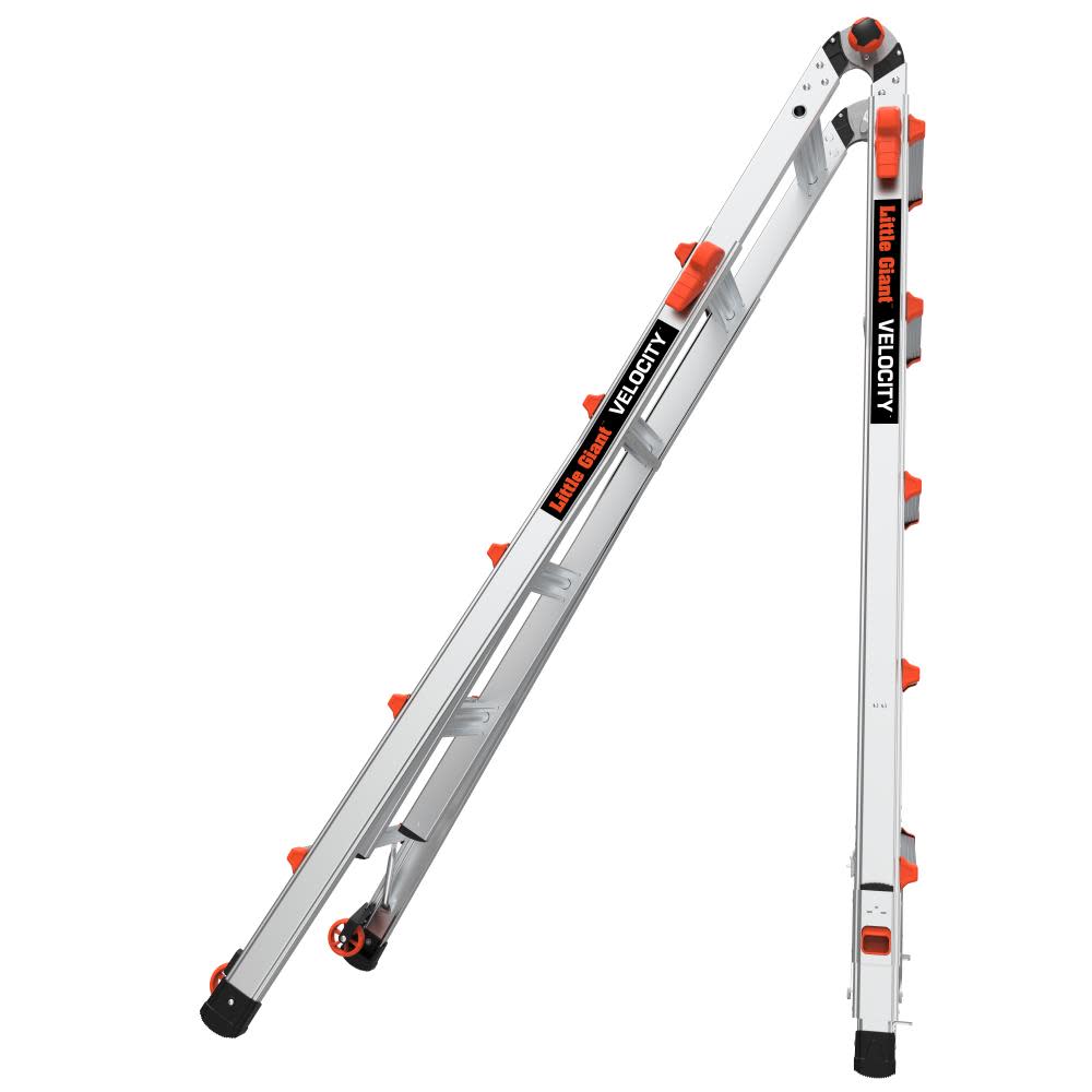 Little Giant Safety Velocity Model 22 – ANSI Type IA – 300 lb Rated Aluminum Articulated Extendable Ladder with Ratchet Levelers - Ascmtools
