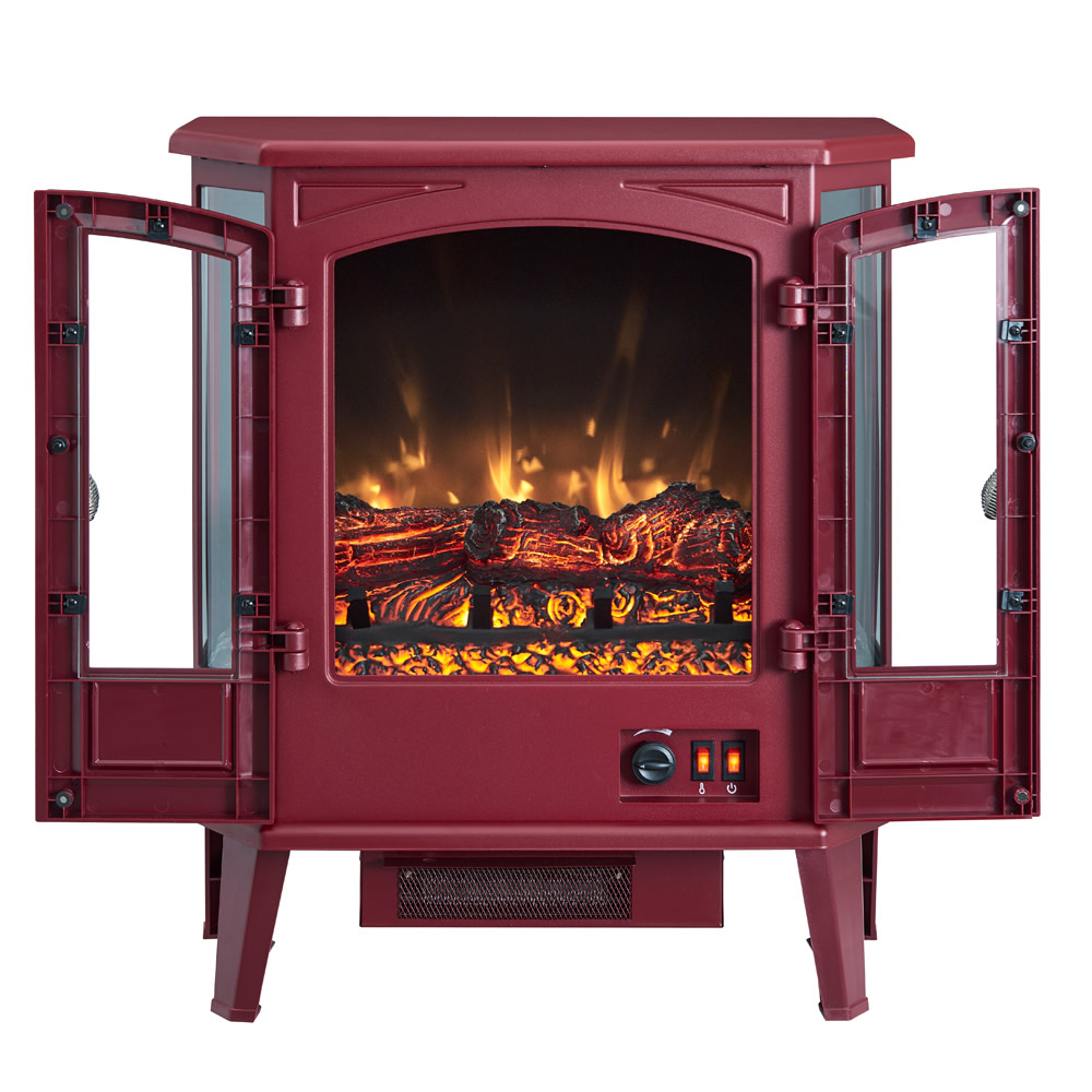 Hearthpro 25″ Red 5 Sided Infrared Electric Stove - Ascmtools