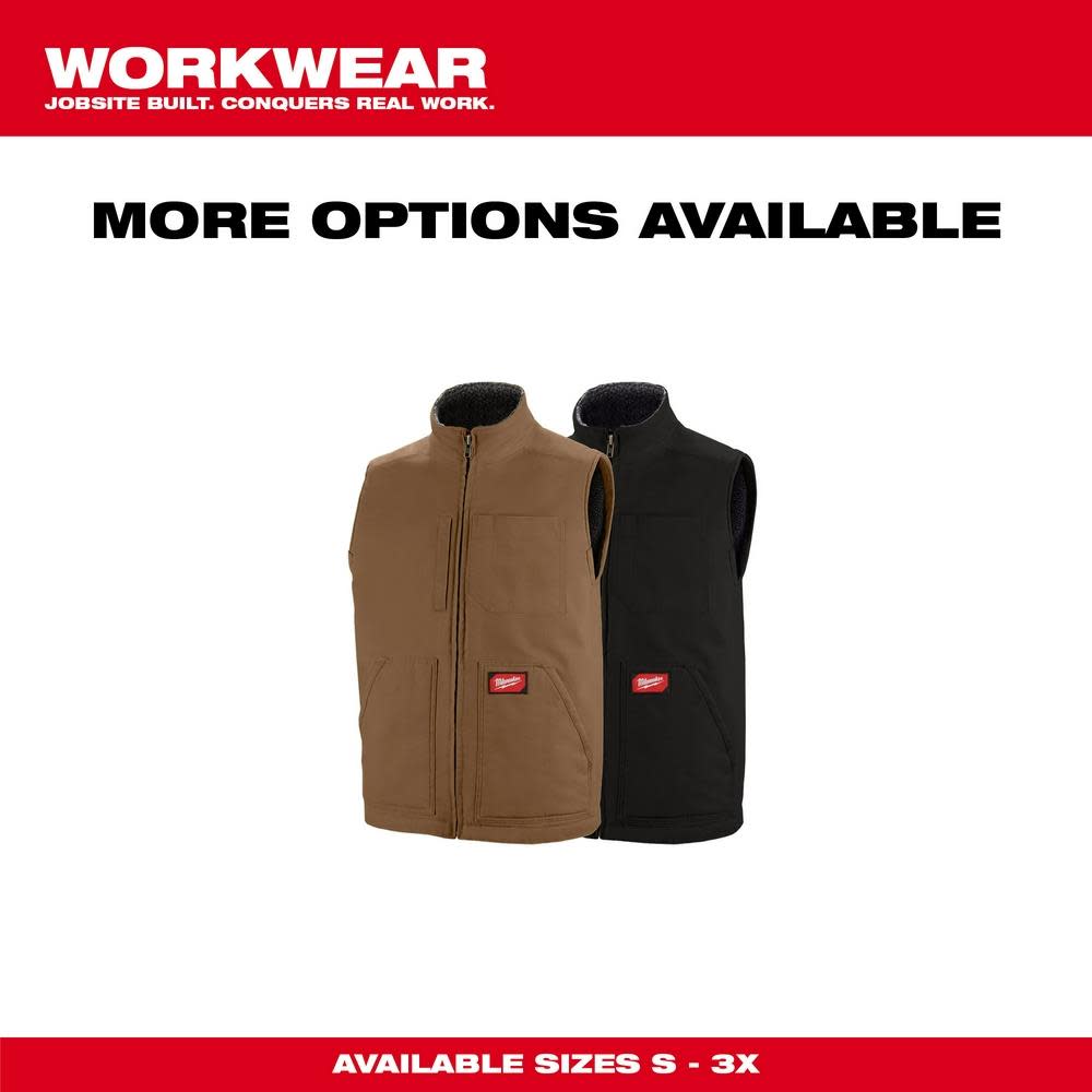 Milwaukee Heavy Duty Sherpa Lined Vest Brown XL - Ascmtools