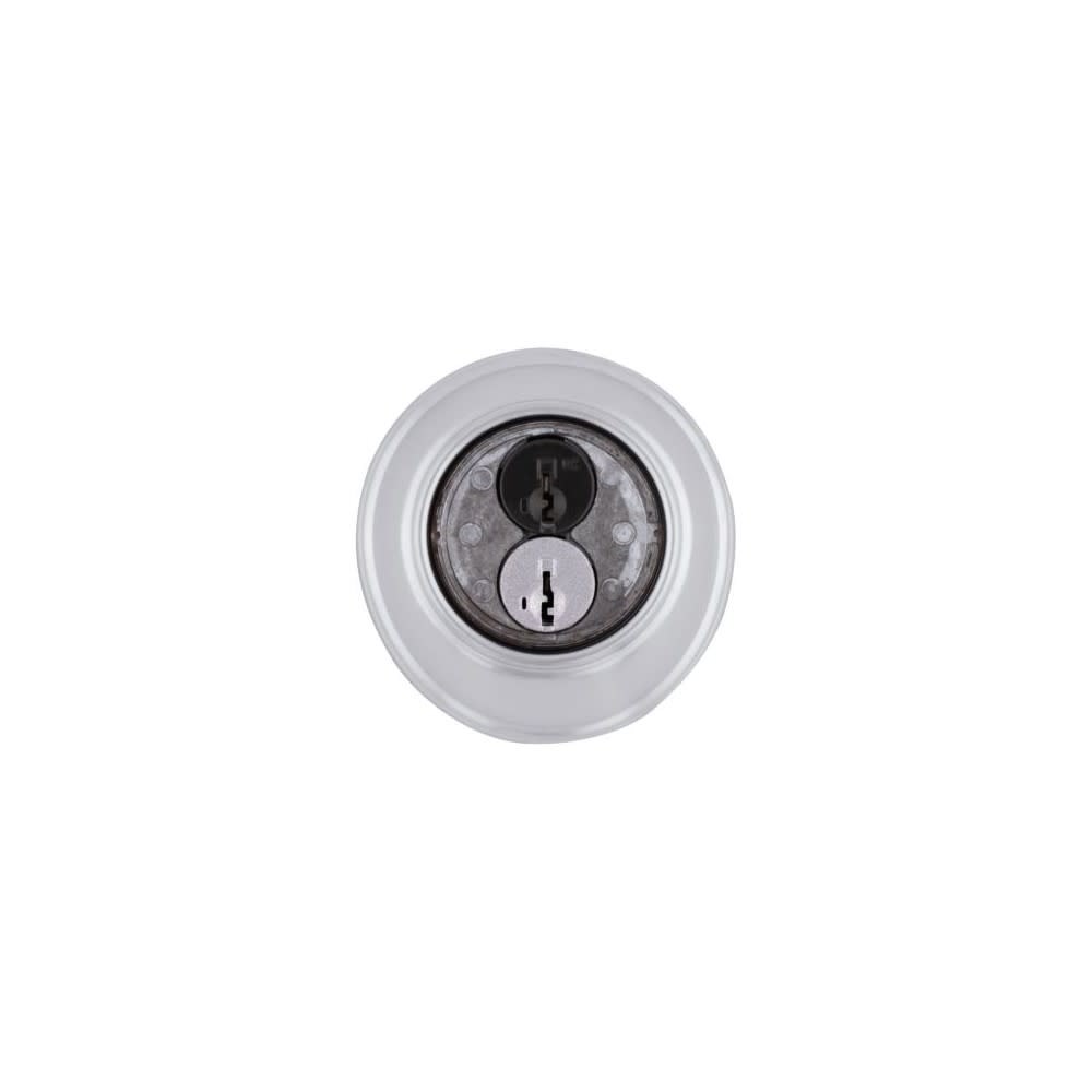 Kwikset SmartKey Door Deadbolt Satin Chrome Double Cylinder Round - Ascmtools