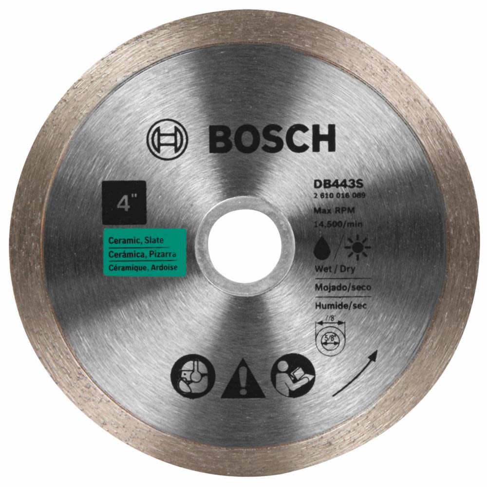 Bosch 4 In. Standard Continuous Rim Diamond Blade for Clean Cuts - Ascmtools
