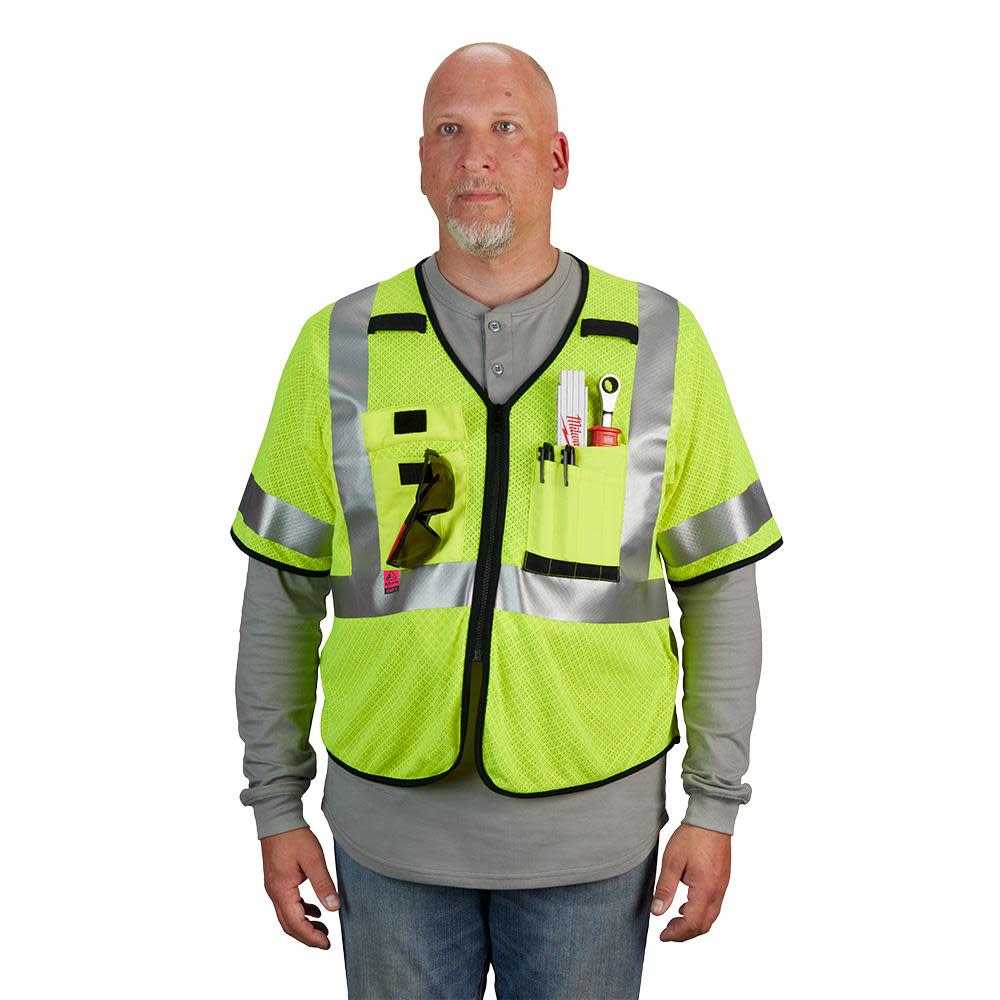 Milwaukee High Vis Safety Vest Yellow Class 3 Mesh AR/FR Cat 1 S/M - Ascmtools