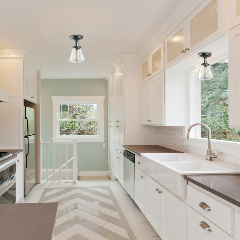 Globe Electric Jackson Flush Mount Light 1 Light Dark Bronze - Ascmtools