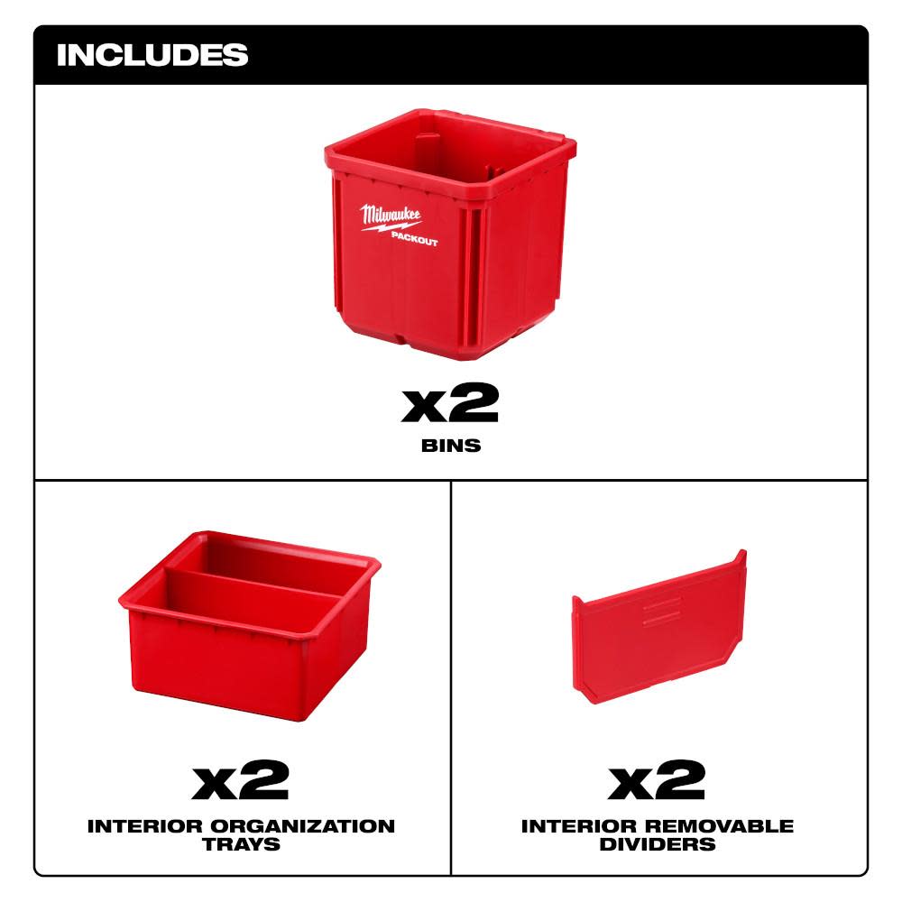 Milwaukee Bin Set for PACKOUT 2pk - Ascmtools