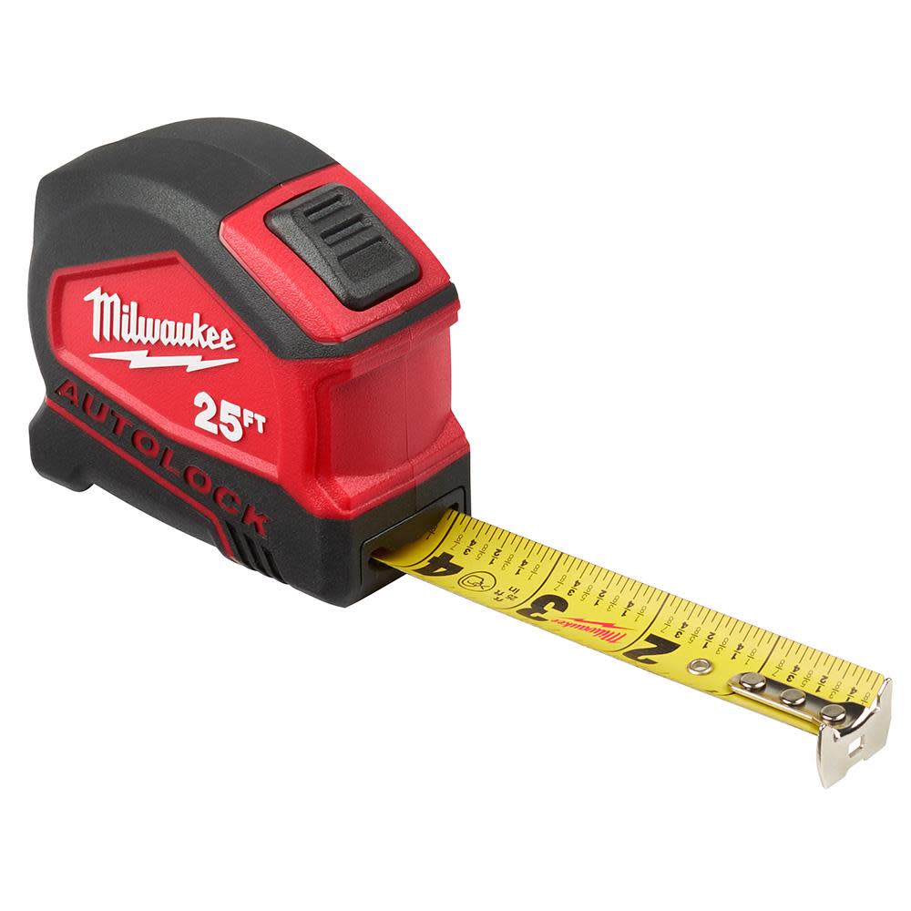 Milwaukee 25 ft. Compact Auto Lock Tape - Ascmtools