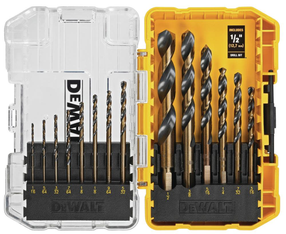DEWALT Drill Bit Set Split Point Black & Gold 14pc - Ascmtools