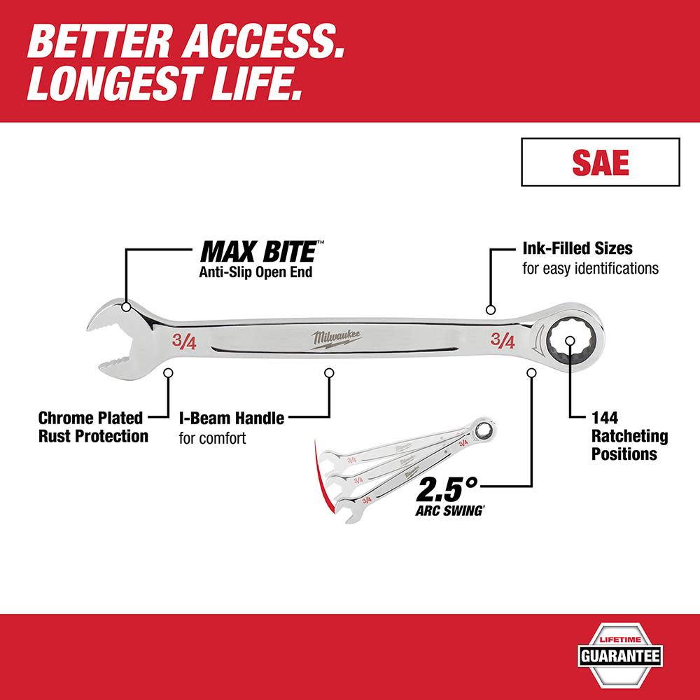 Milwaukee 7pc Ratcheting Combination Wrench Set – SAE - Ascmtools