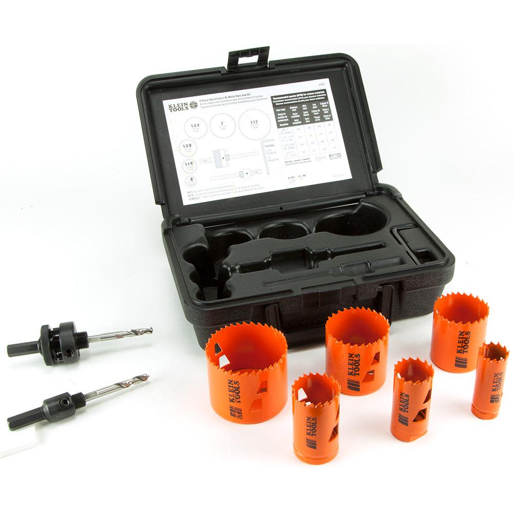 Klein Tools 8 Piece Bi-Metal Hole Saw Kit - Ascmtools