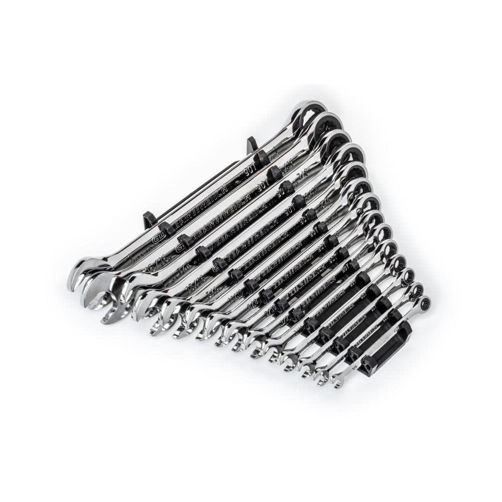 GEARWRENCH 14 Pc 90T 12 Point SAE Combination Ratcheting Wrench Set - Ascmtools