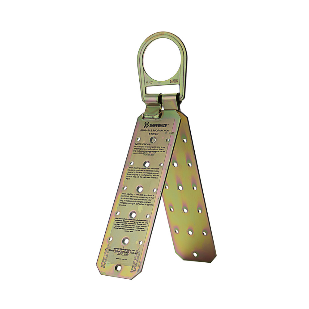 Safewaze Zinc Steel Reusable Roof Anchor - Ascmtools