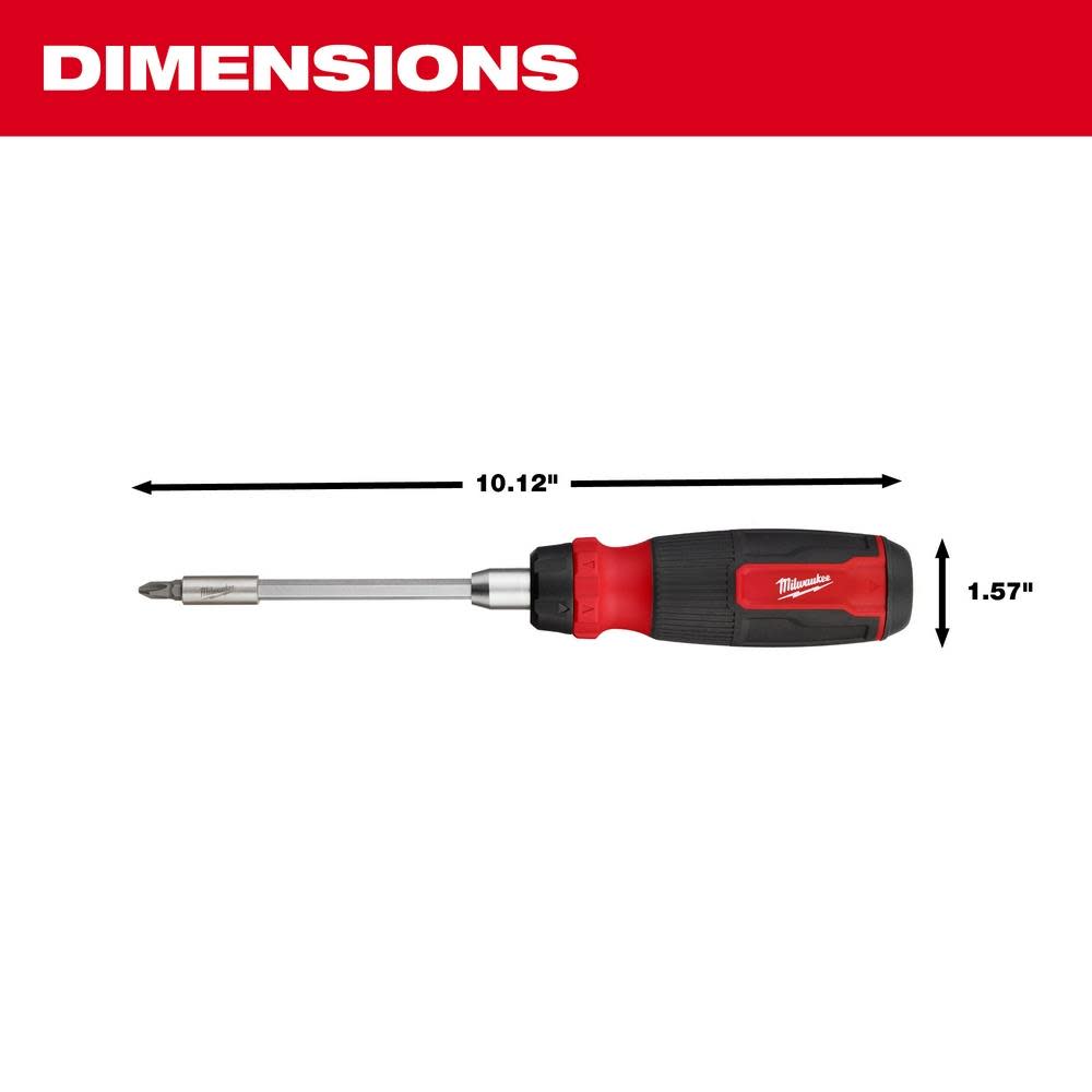 Milwaukee 14-in-1 Ratcheting Multi-Bit Screwdriver - Ascmtools