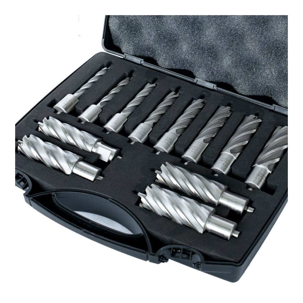 Evolution Power Tools 2″ Depth Annular HSS Mag Drill Cutter Set 12pc - Ascmtools