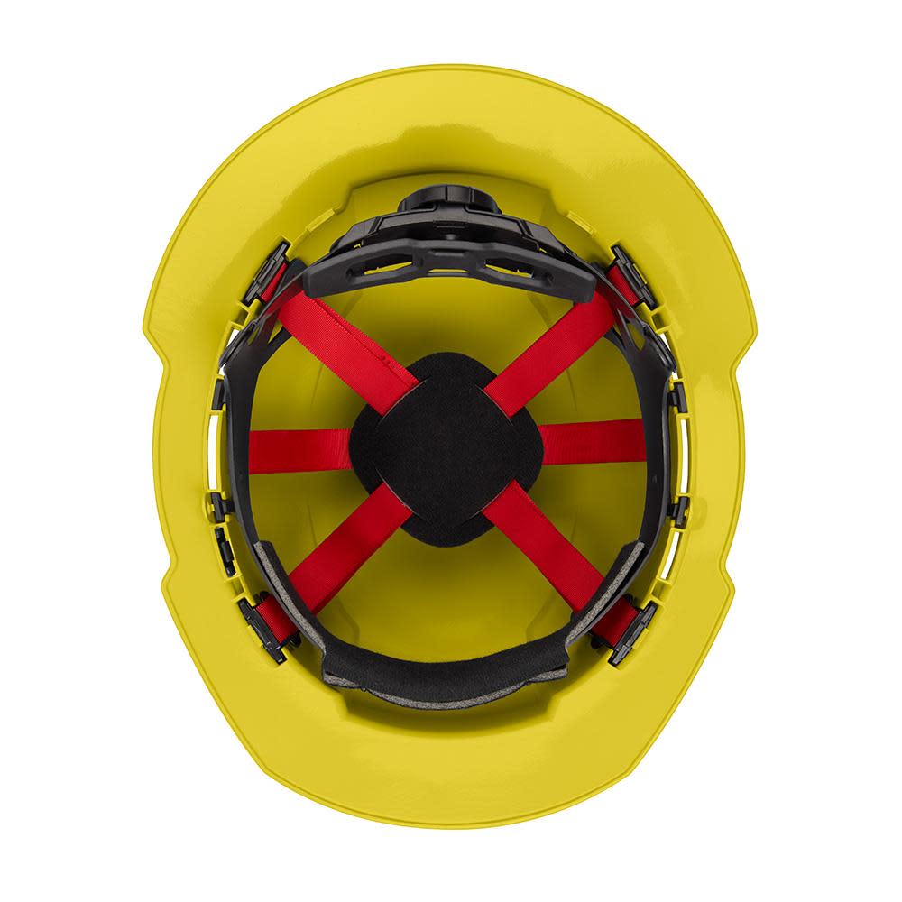 Milwaukee Yellow Full Brim Hard Hat with 6pt Ratcheting Suspension Type 1 Class E - Ascmtools