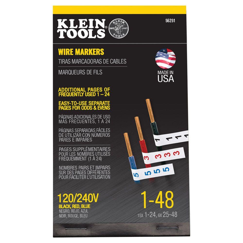 Klein Tools Wire Marker Book 120/240V 3 Phase - Ascmtools