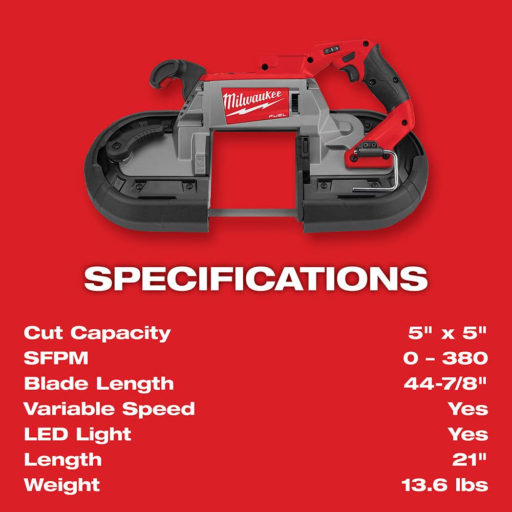 Milwaukee M18 FUEL Deep Cut Dual-Trigger Band Saw - Ascmtools