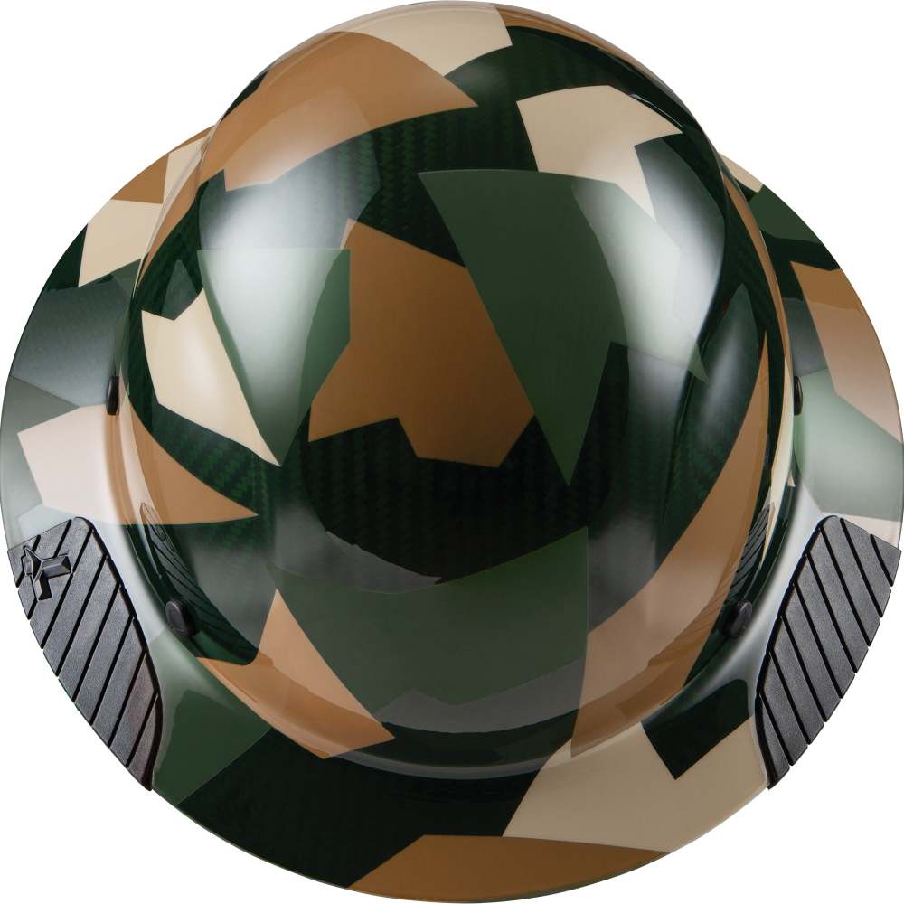 Lift Safety Hard Hat DAX Jungle Camo Carbon Fiber Full Brim - Ascmtools