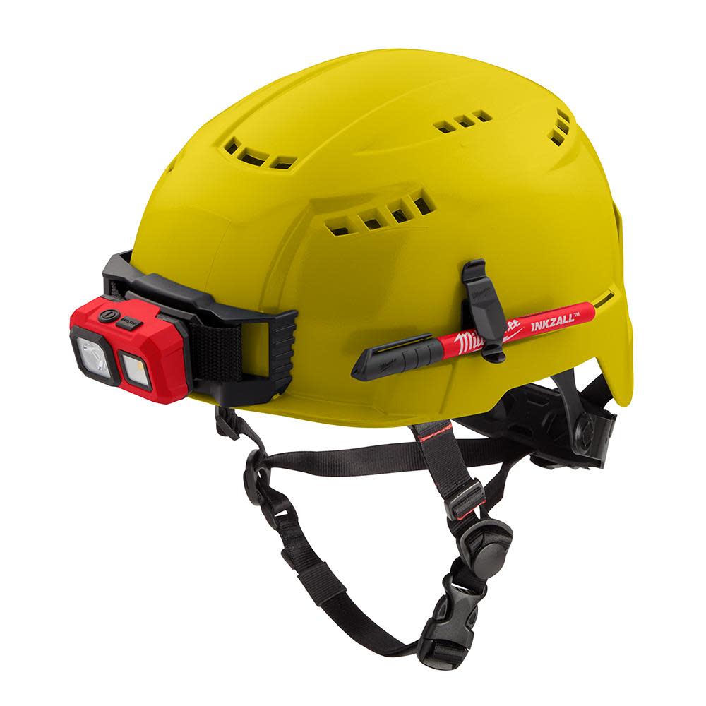 Milwaukee Yellow Vented Helmet with BOLT Class C - Ascmtools