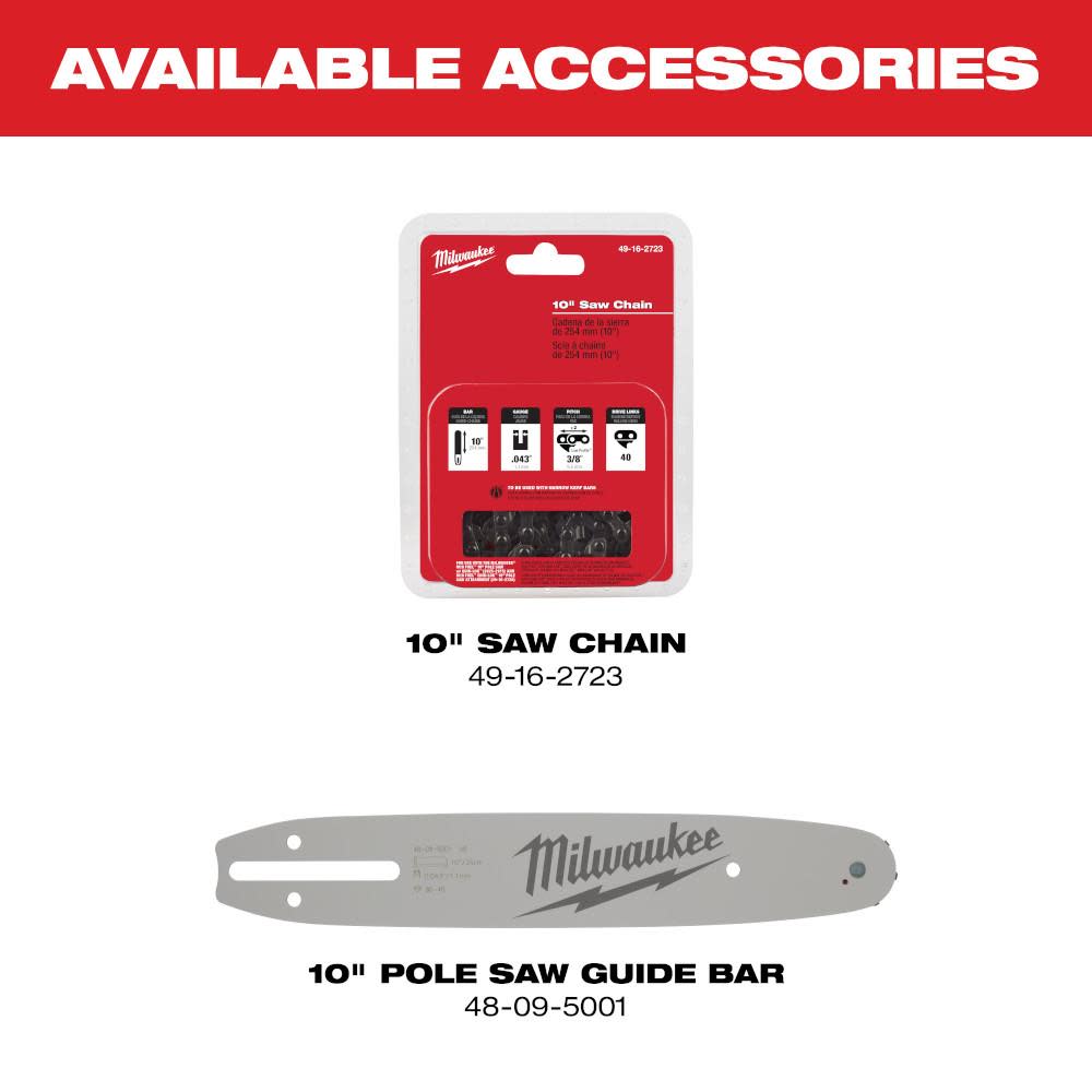 Milwaukee M18 FUEL 10″ Pole Saw Bare Tool with QUIK-LOK - Ascmtools