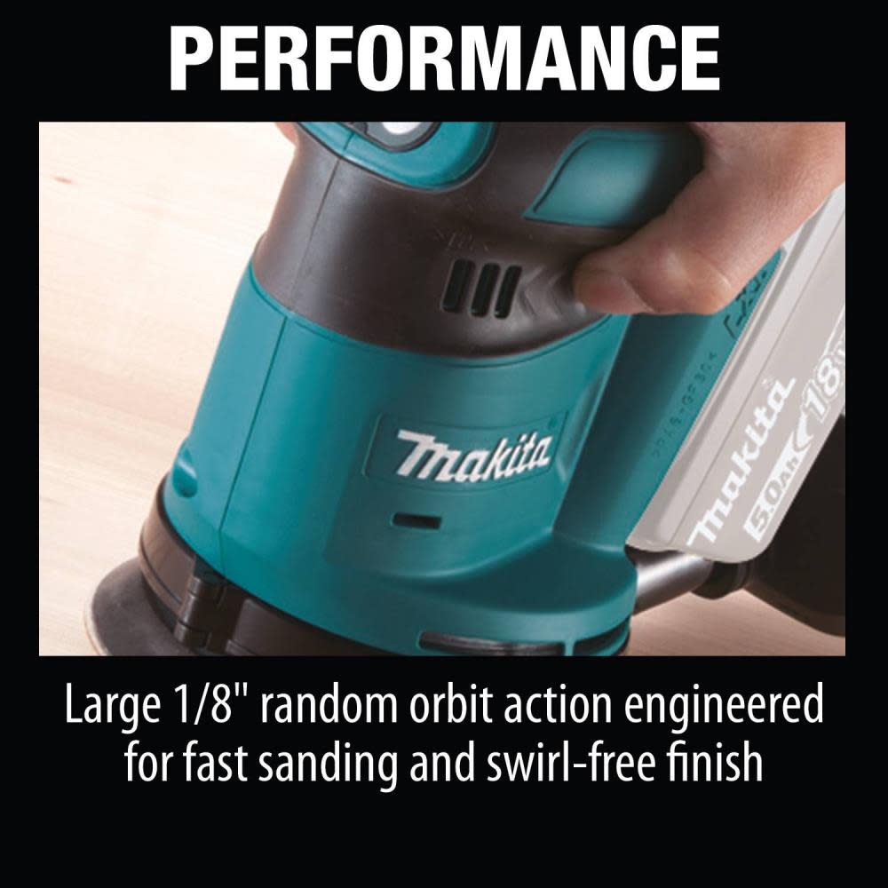 Makita 18V LXT Lithium-Ion Cordless 5 in. Random Orbit Sander (Tool only) - Ascmtools