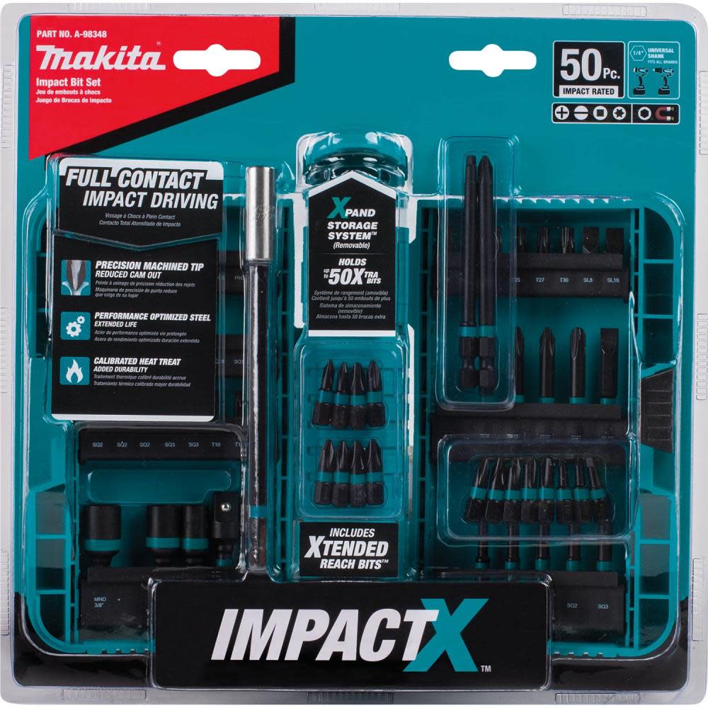 Makita 50 Pc. Impact X Driver Bit Set - Ascmtools