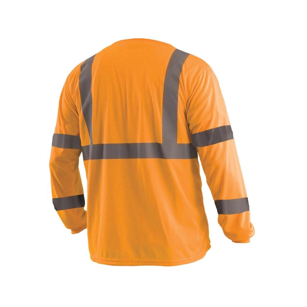 Occunomix Hi-Vis Orange Wicking Birdseye T-Shirt Long Sleeve Large - Ascmtools