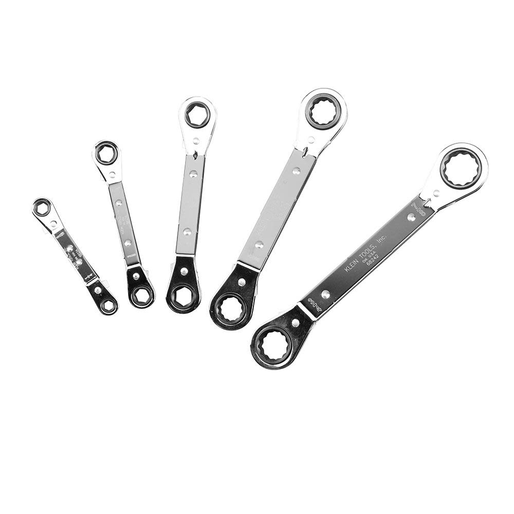 Klein Tools 5 Piece Ratcheting Box Wrench Set - Ascmtools