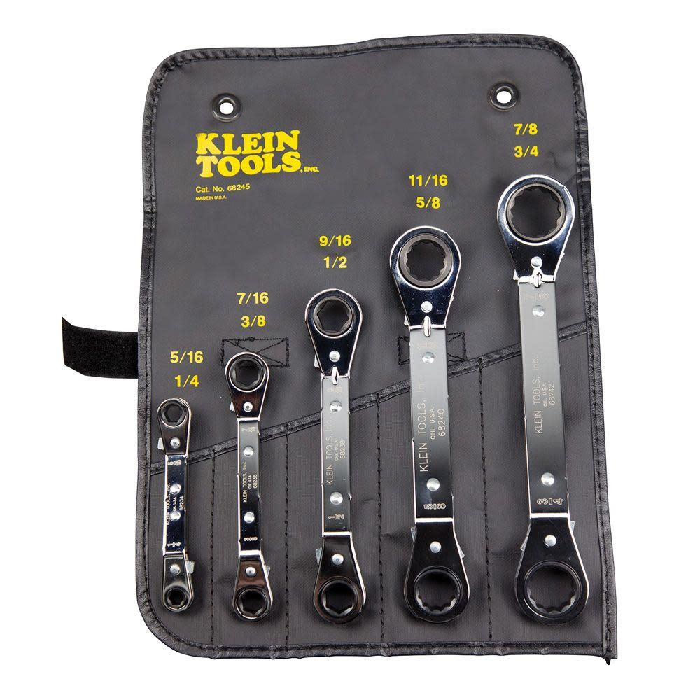 Klein Tools Reverse Ratchet Box Wrench Set 5 Pc - Ascmtools
