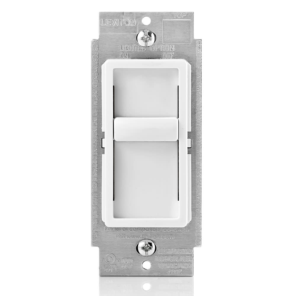 Leviton Dimmer Switch White Incandescent/Halogen 1 Pole Slide - Ascmtools
