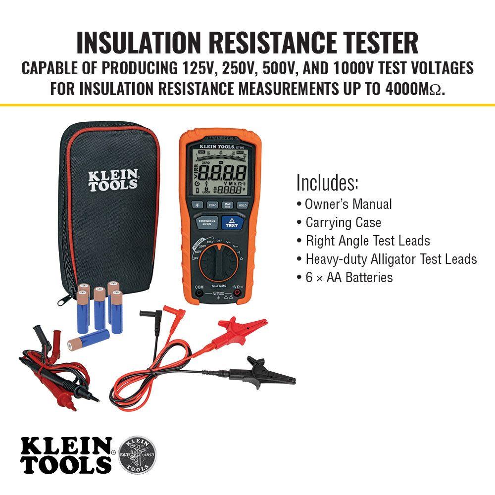 Klein Tools Insulation Resistance Tester - Ascmtools