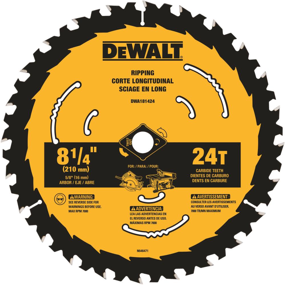 DEWALT 8-1/4″ 24T Circular Saw Blade - Ascmtools