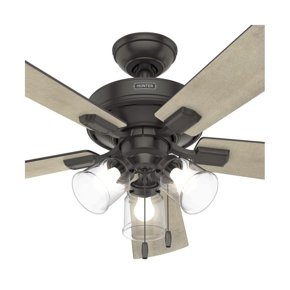 Hunter Fan Crestfield Ceiling Fan 52″ Bronze Bleached Grey Pine - Ascmtools