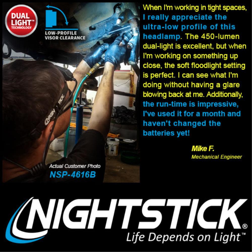 Nightstick Dual-Light Low-Profile Headlamp - Ascmtools